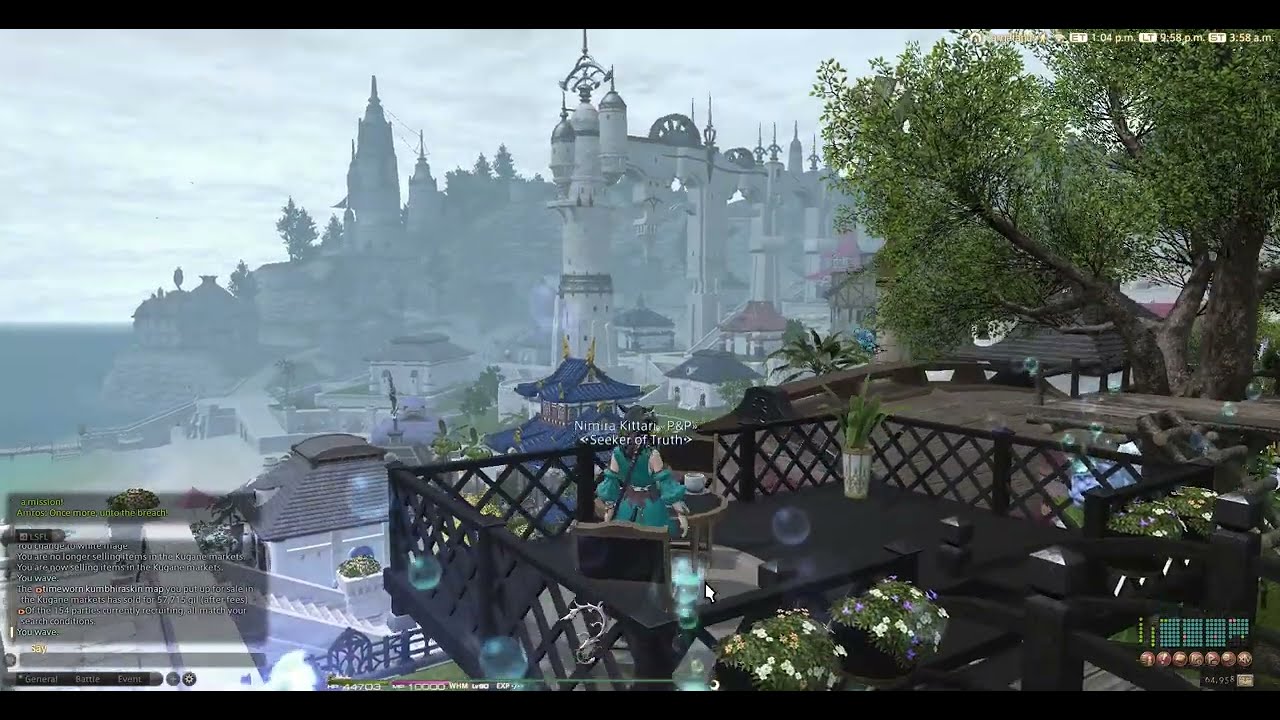 FFXIV Medium FC house design - deck with ocean view