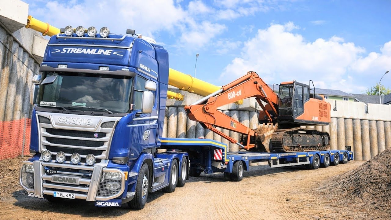 Relaxing on Road of Sweden | Scania Streamline Hauling Excavator | Euro Truck Simulator 2