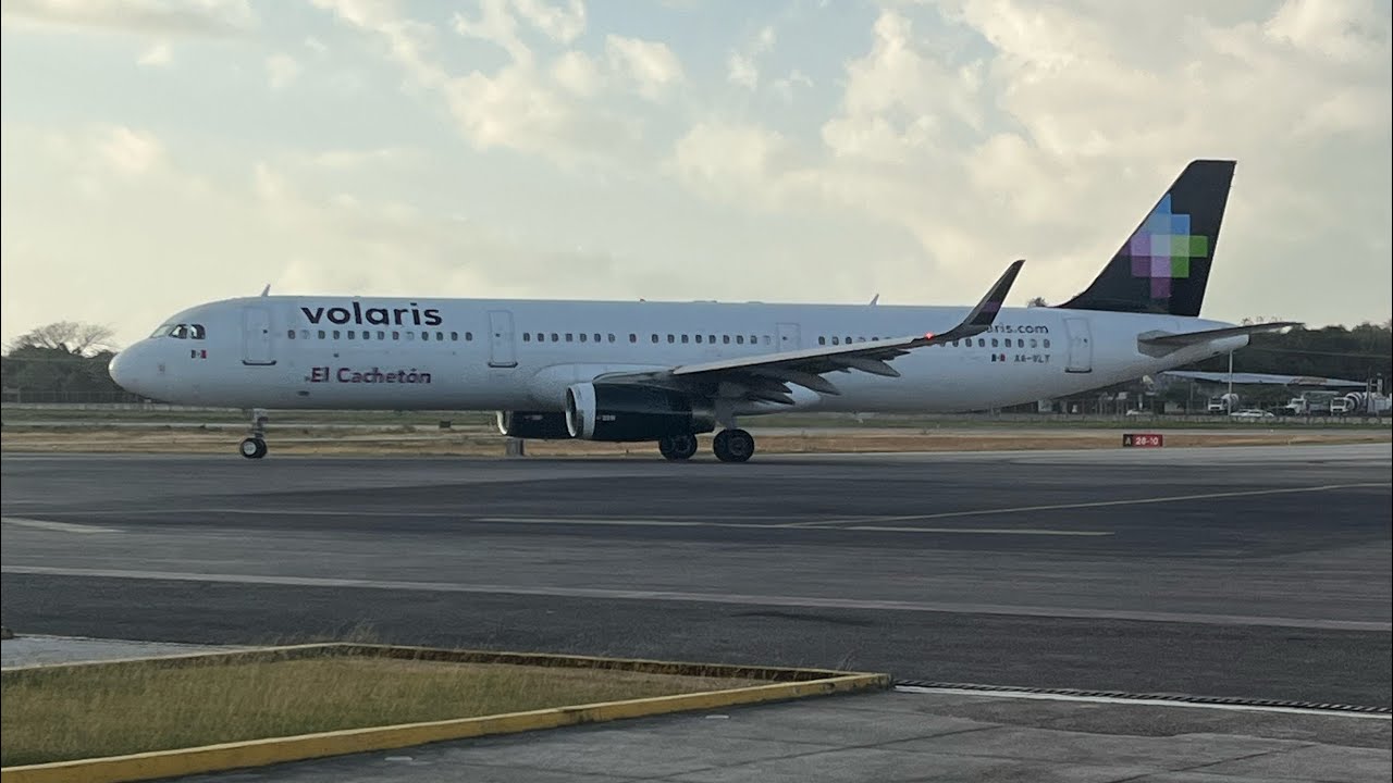Despegue 🛫 de Chetumal 🙂Airbus A321 Volaris Vuelo Y4481 CTM-MEX