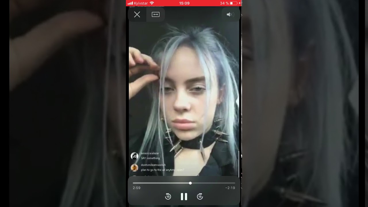 billie eilish instagram live