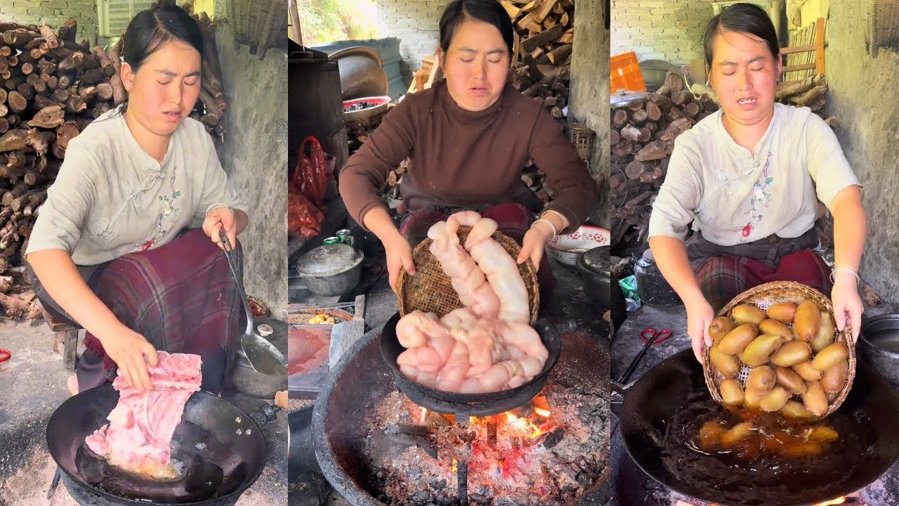 I made a delicious dish with pig intestines for my husband, and he loved it!