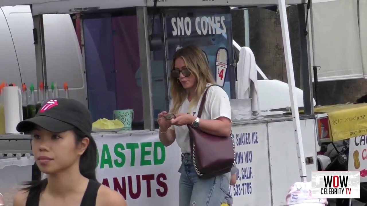 Hilary Duff takes her son shopping at the farmers market in Studio City