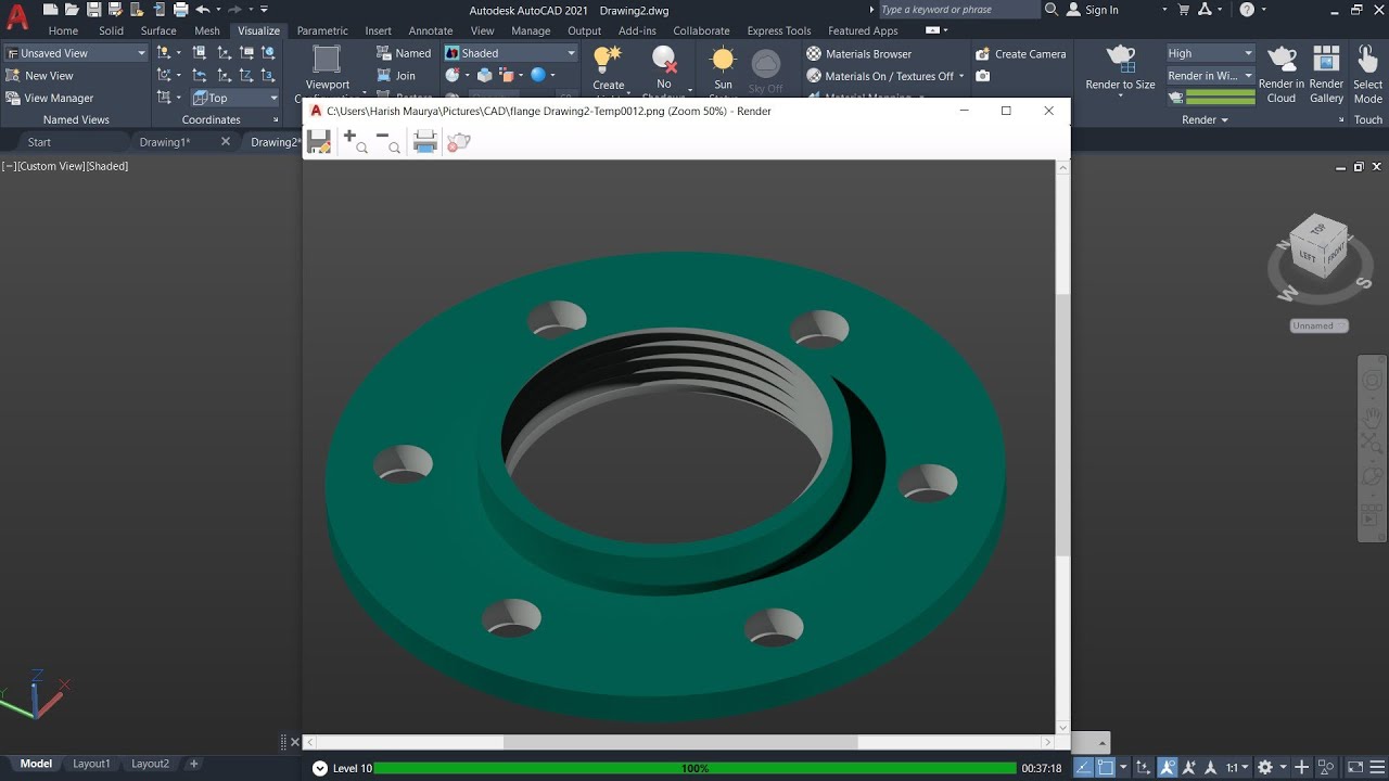 How to design a flange on AutoCAD | How to make flange on AutoCAD
