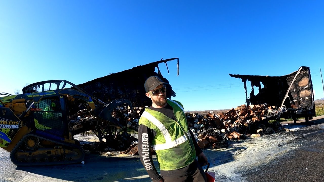 This Trailer Was Toast!!! Burned Semi Trailer Recovery