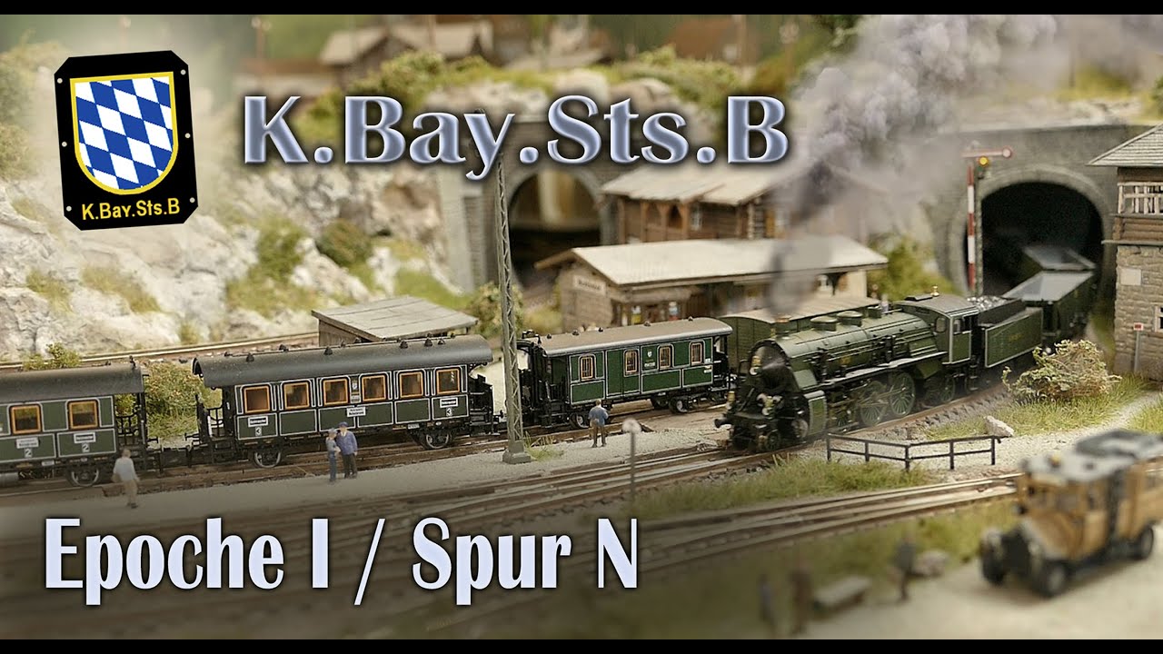 Spur N Modellbahn (1:160) - Fahrbetrieb mit Rollmaterial der K.Bay.Sts.B