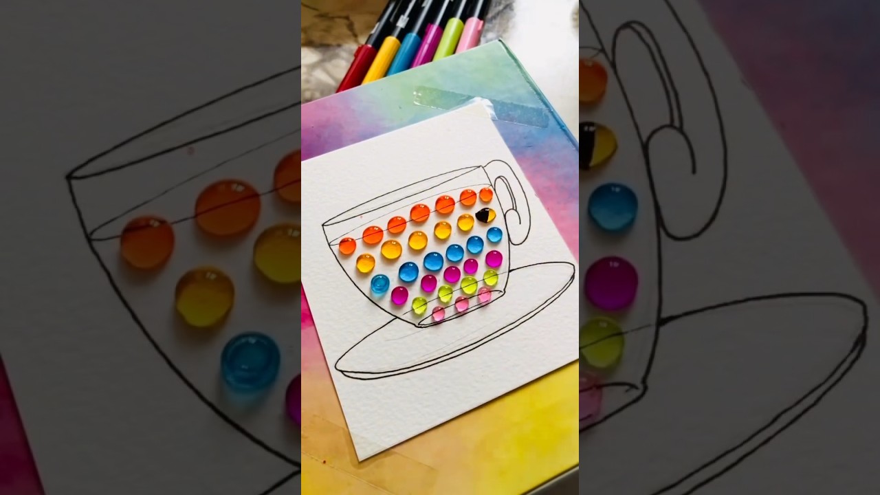 Art with watercolor drops #watercolor_guide #illustration #watercolorpainting