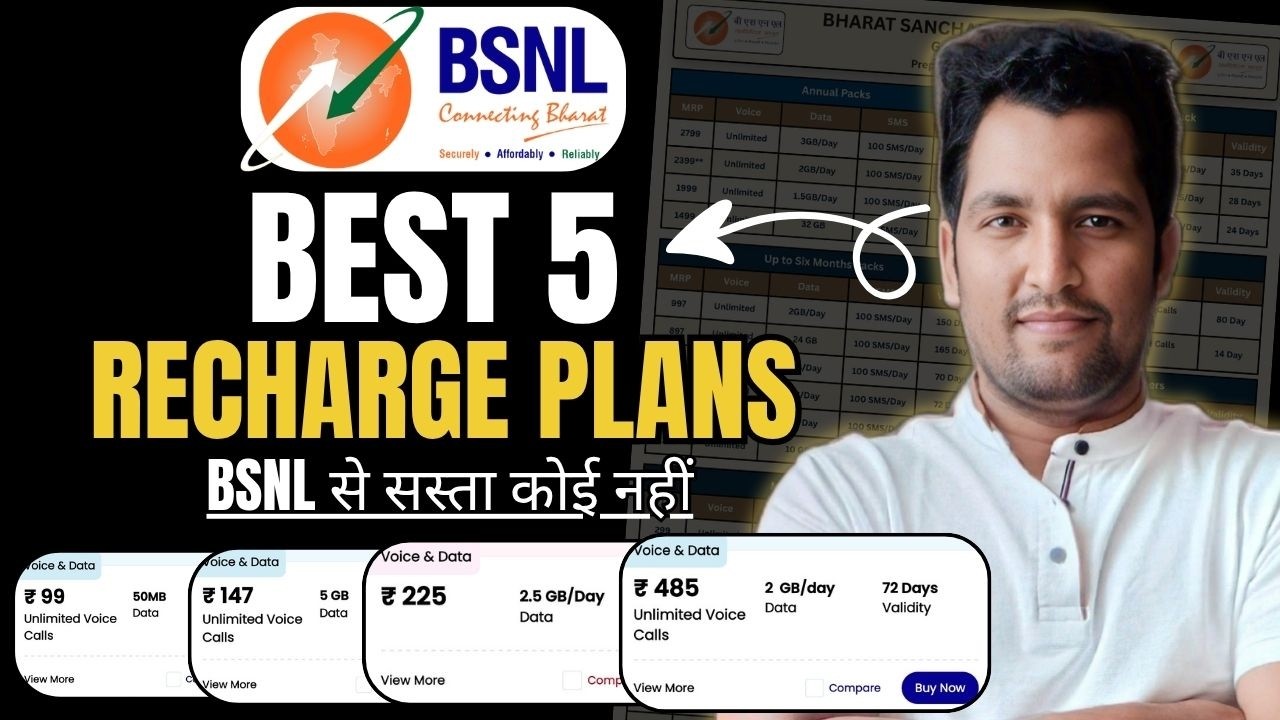 BSNL's Best 5 Recharge Plans 2026 | BSNL Recharge Plan 2026 | BSNL Recharge | Tech Raghavendra