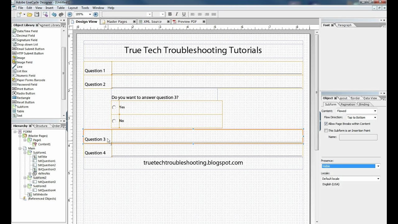 Form Flow Applied to Radio Buttons in Adobe LiveCycle ®