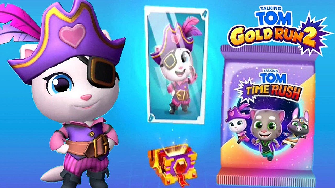 Talking Tom Gold Run 2 Pirate Captain Angela Unlocked vs Roy Raccoon Gameplay Android ios