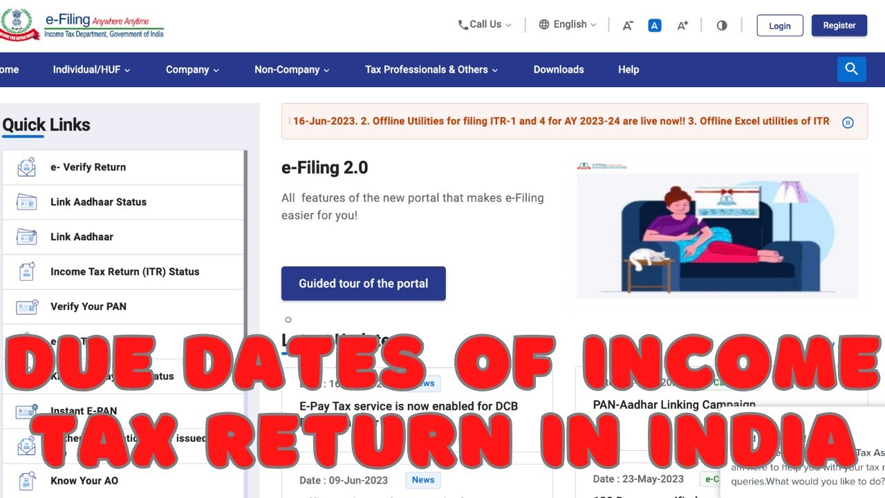 Due Dates of Income Tax Return Filing for Individuals, Firms, LLP, Companies in India