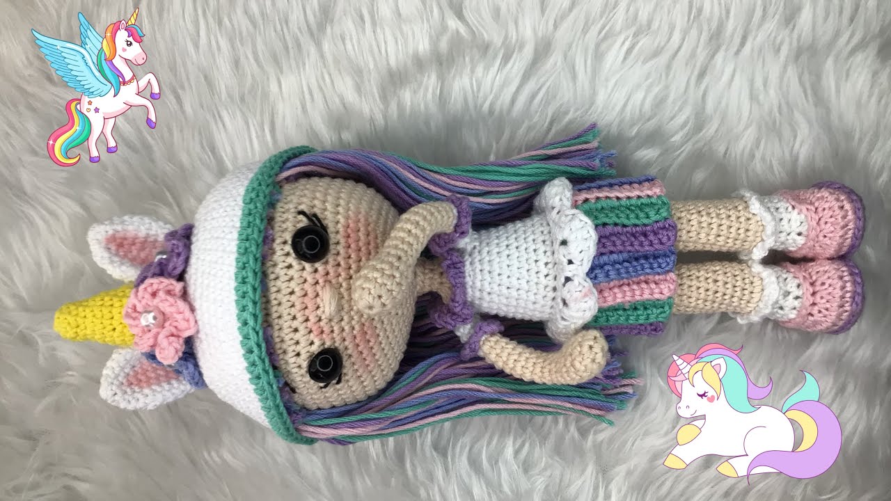 Muñeca Unicornio Amigurumi |Parte 1 (SUBS 🇺🇸🇧🇷) #muñecaamigurumi #muñecaunicornio