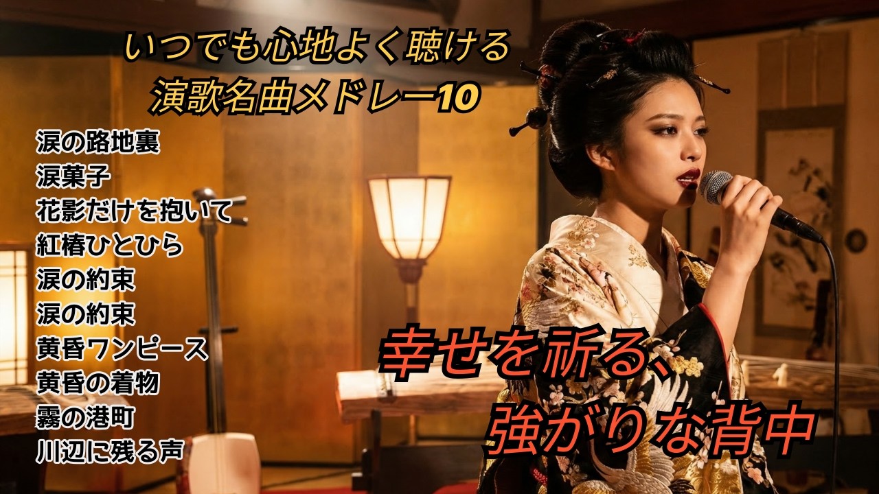 いつでも心地よく聴ける演歌名曲メドレー10 (9)   #演歌 #哀愁 #懐メロ #昭和歌謡カバー