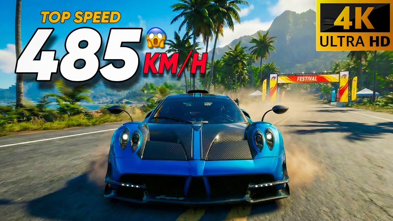 The Crew Motorfest: Pagani Imola Best Pro Settings & Top Speed Run (485 km/h)