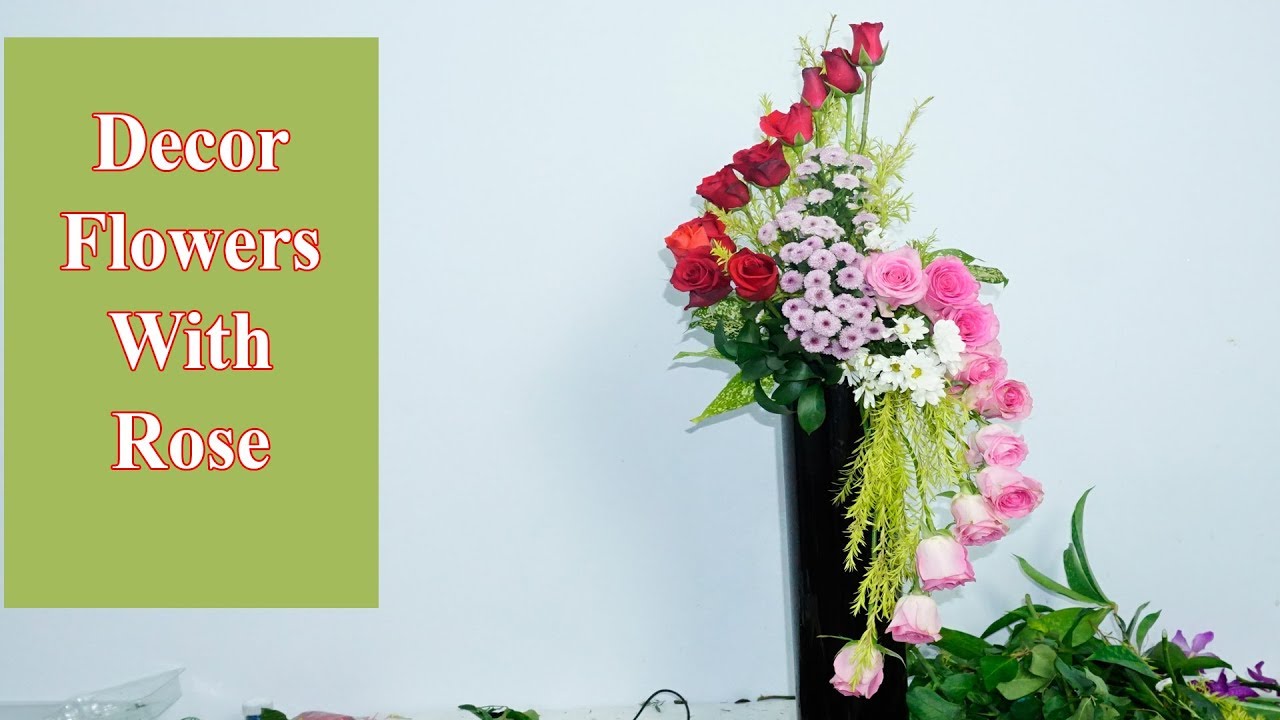 Modern S Shape Flower Arrangement With Rose ,Calimero Flower|Ep 159
