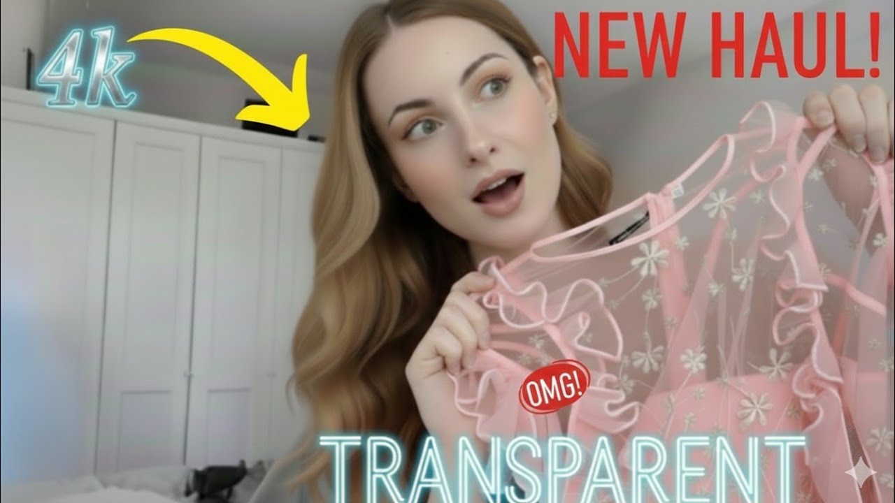 4K See-Through Brown Lingerie & Bikini Try-On Haul | Transparent Outfit Trends 2025 Vid-007
