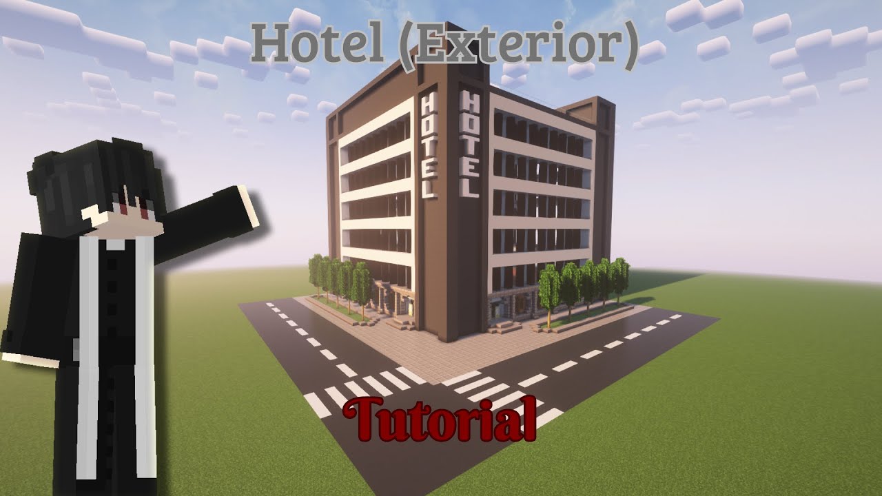 Minecraft Hotel build Tutorial | Exterior
