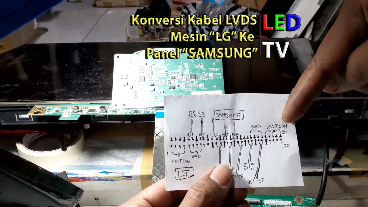 Modifikasi Kabel LVDS panel LED /LCD, saat mengganti panel beda data. Dari LG ke SAMSUNG