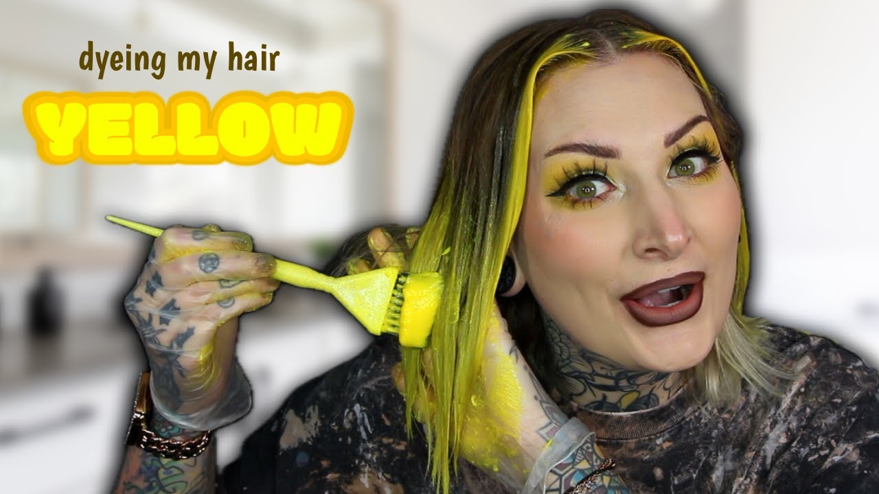 Краслю волосы в неоново-жёлтый цвет! 💛