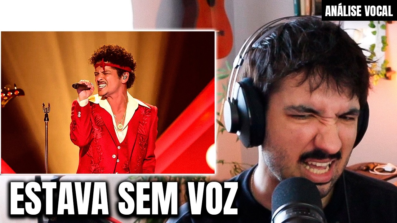 Bruno Mars cantando “I Just Might” no Grammy | Professor de Canto Reage