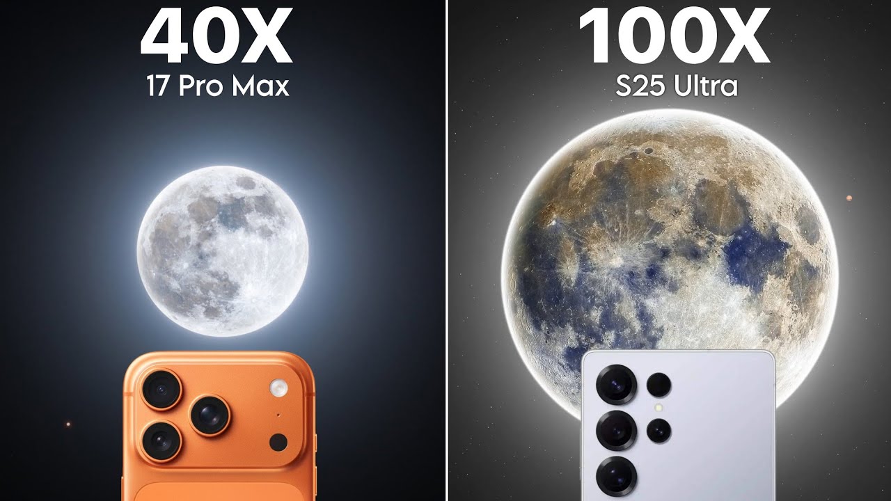 iPhone 17 Pro Max VS Galaxy S25 Ultra Live Moon Zoom Test