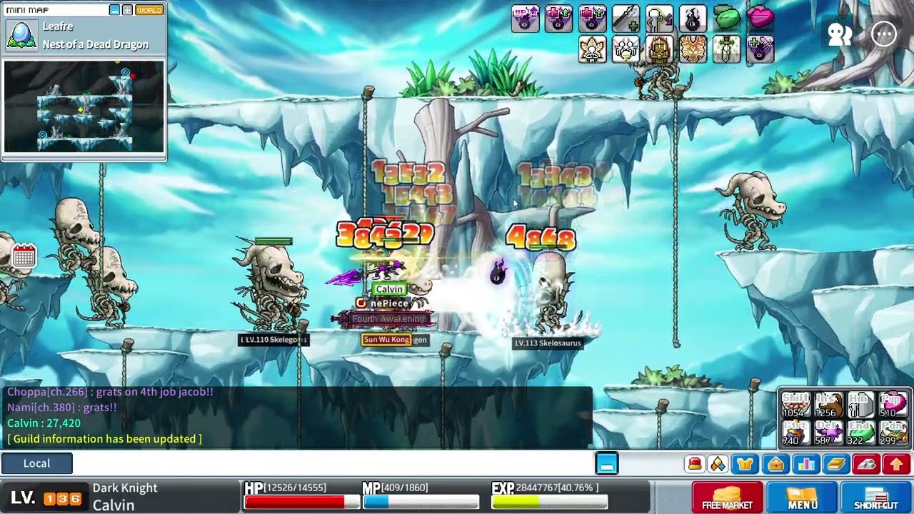 [Artale] Dark Knight Experience test at Skeles, ~1.9mil per 10 (with HS)