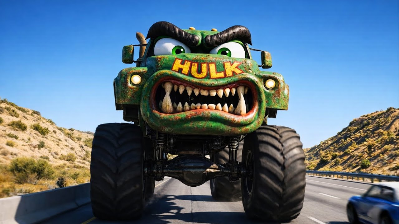 Lightning Hulk vs Crazy Slime Truck 😱💚 Ultimate Smash Battle!