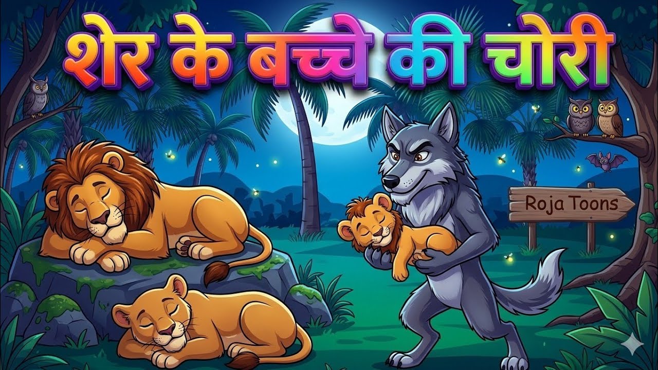 शेर के बच्चे की चोरी | Sher Ke Cub Ki Chori | Jungle Animal Story in Hindi | animal @poojatoons-g3q 