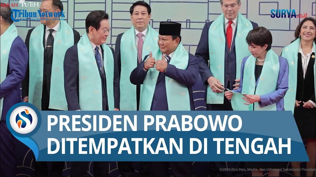 Presiden Prabowo Berada di Tengah saat Sesi Foto Bersama KTT APEC Korsel, Salami Xi Jinping