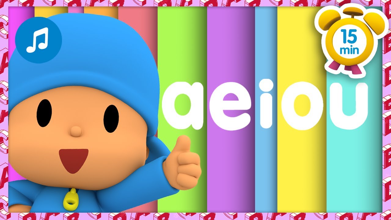 🅰️ Aeiou Uoiea + More Nursery Rhymes & Kids Songs [ 15 minutes ] | Pocoyo