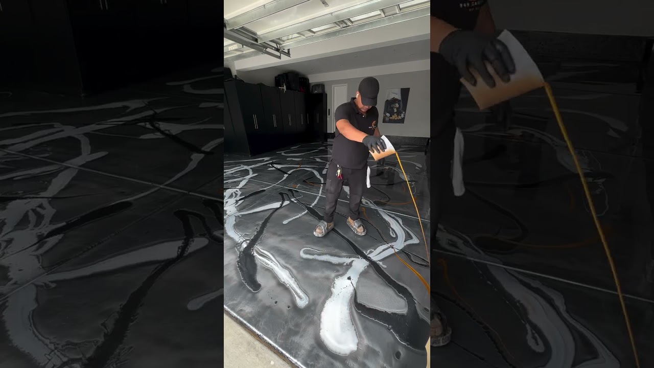 DIY Gold Metallic Epoxy Flooring Technique #GoldEpoxy