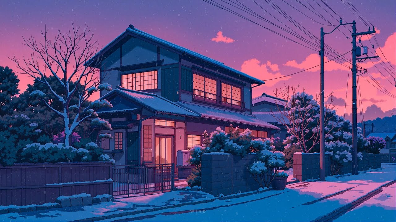 Cozy Winter Evening in a Quiet Japanese Street ❄️ Soft Lofi Beats for Study, Work & Peaceful Focus.
