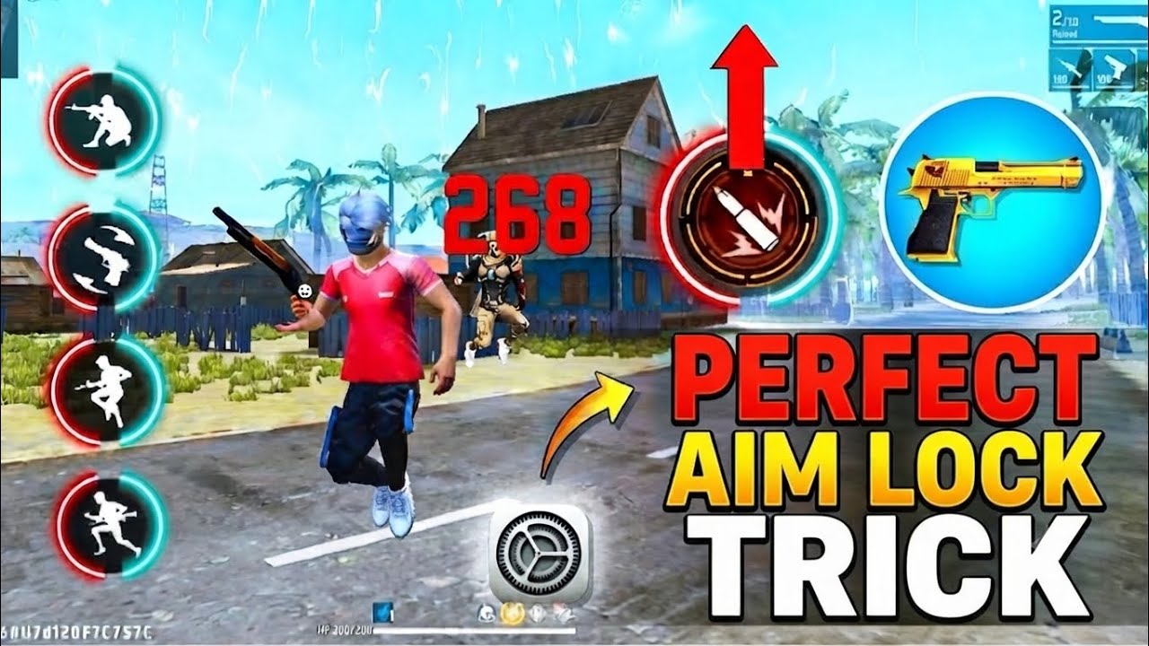 PERFECT AIM LOCK TRICK 🎯 | DESERT EAGLE HEADSHOT TRICK | FREE FIRE MEIN HEADSHOT KAISE MARE
