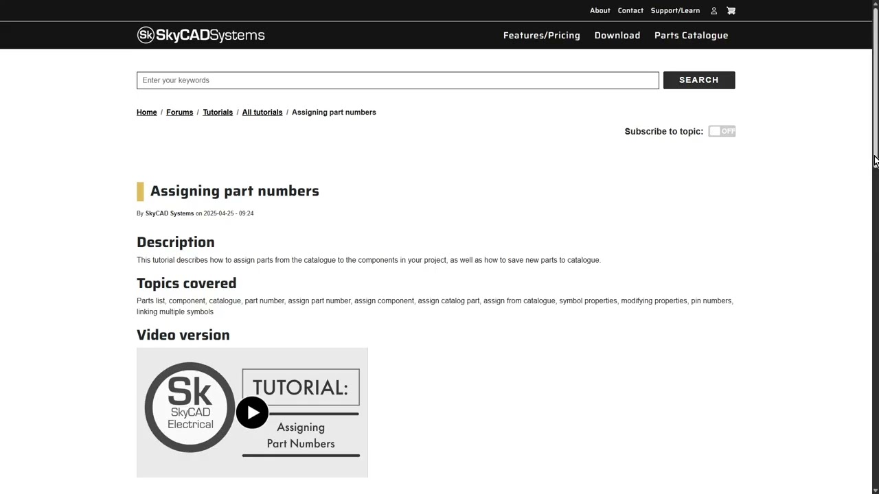 SkyCAD tutorial introduction video