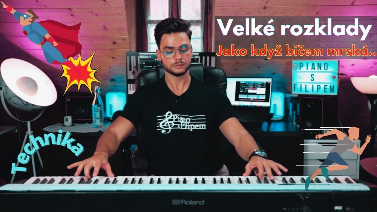 Jak hrát rychle velké rozklady akordů na klavír (arpeggio)