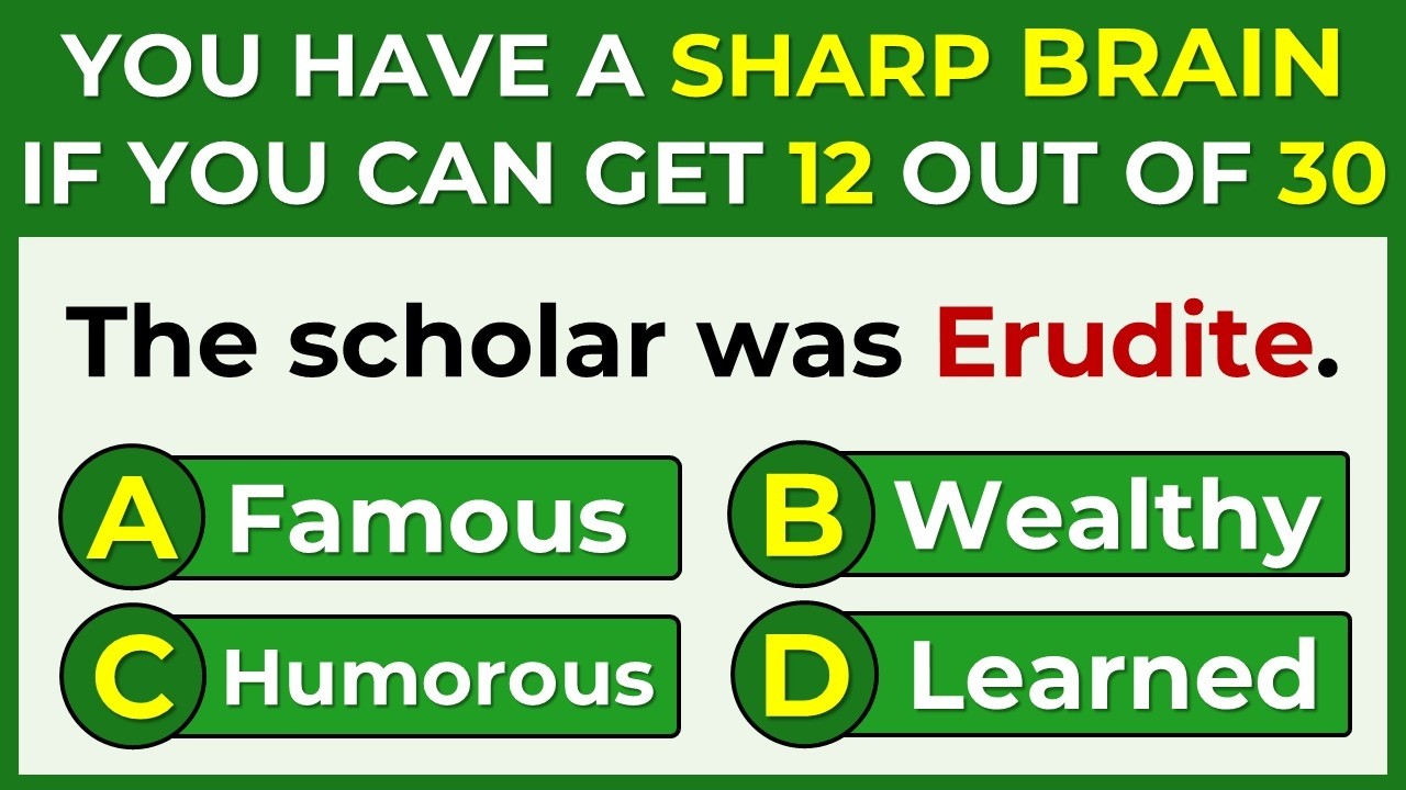 Only Vocabulary Experts Can Score 30/30 | Synonym Quiz Challenge #5