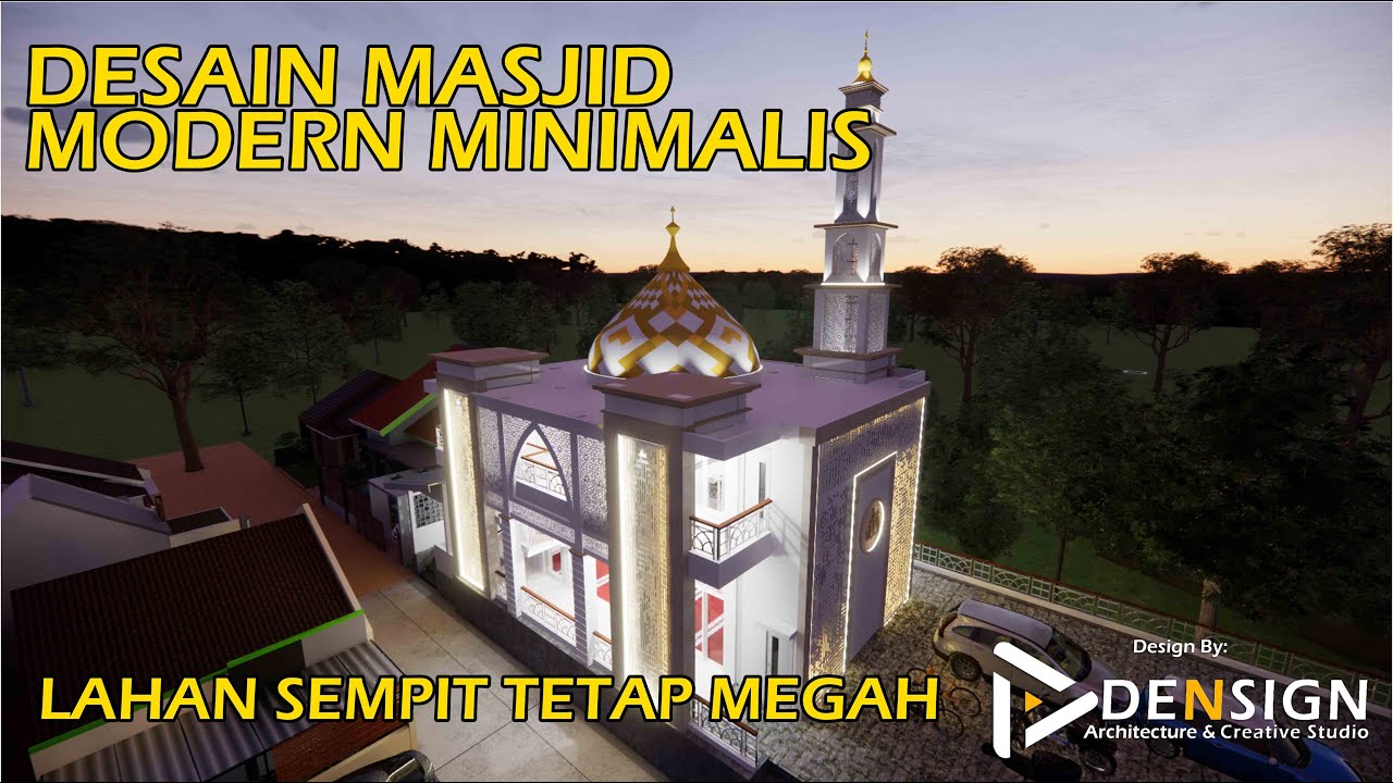 DESAIN ARSITEKTUR MASJID MODERN MINIMALIS 2 LANTAI DI LAHAN KECIL (Masjid izzatul islam)
