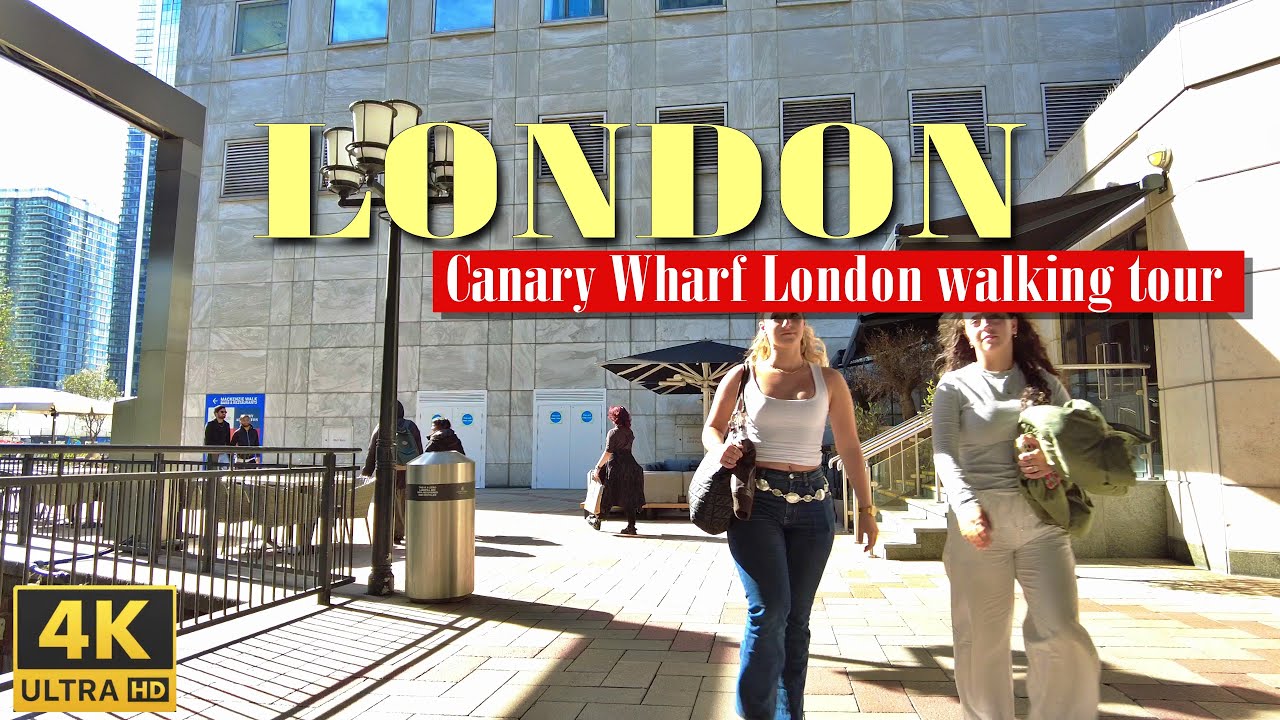 Canary Wharf London walking tour at Mackenzie walk | 4K