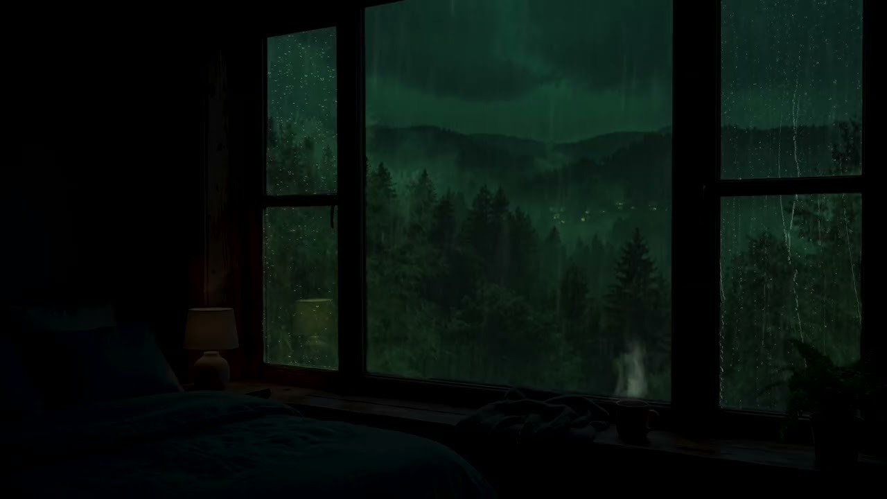 Peaceful Rain Outside the Window 🌧 Cozy Warm Bedroom Ambience for Deep Sleep and Relaxation