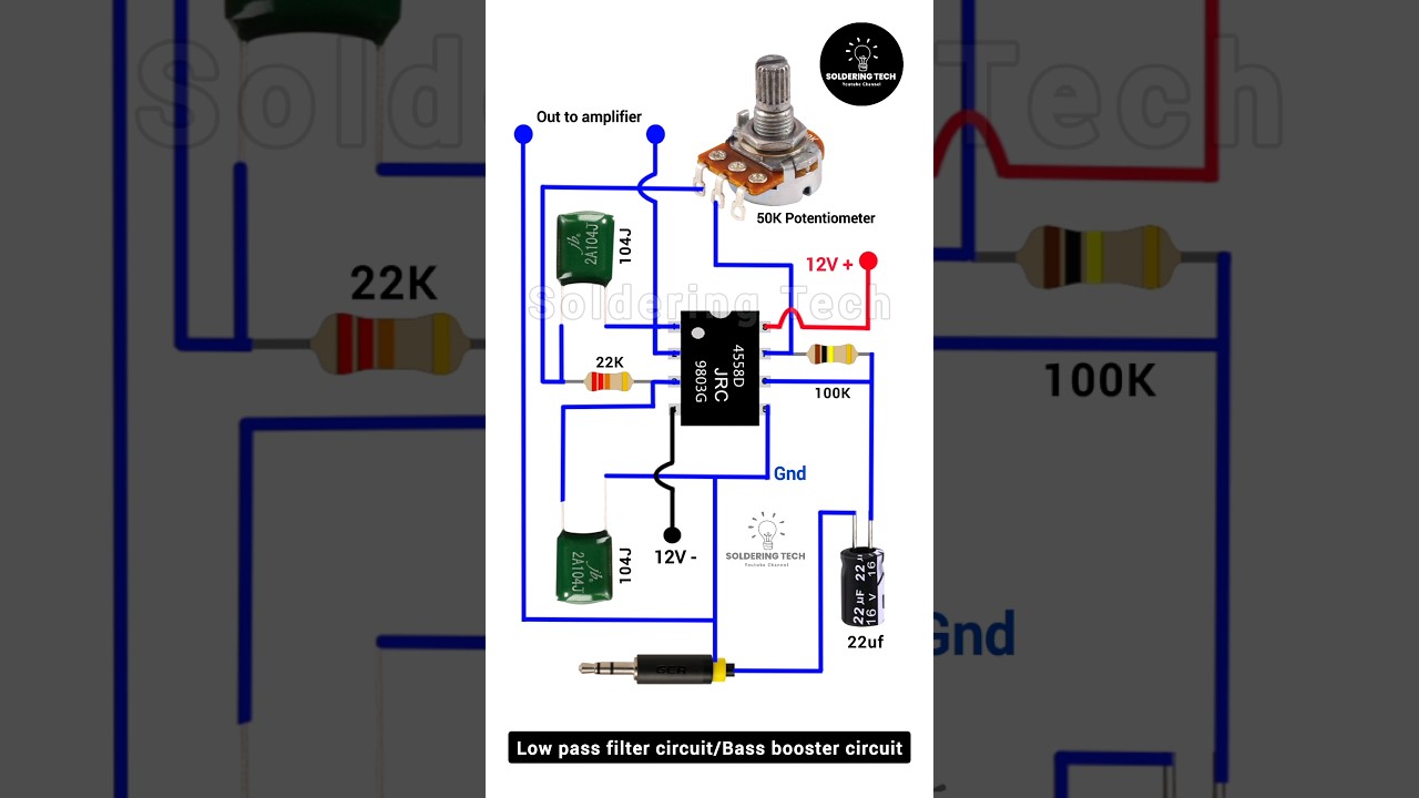 4558 ic Low pass filter for subwoofer #diy #shorts #bass