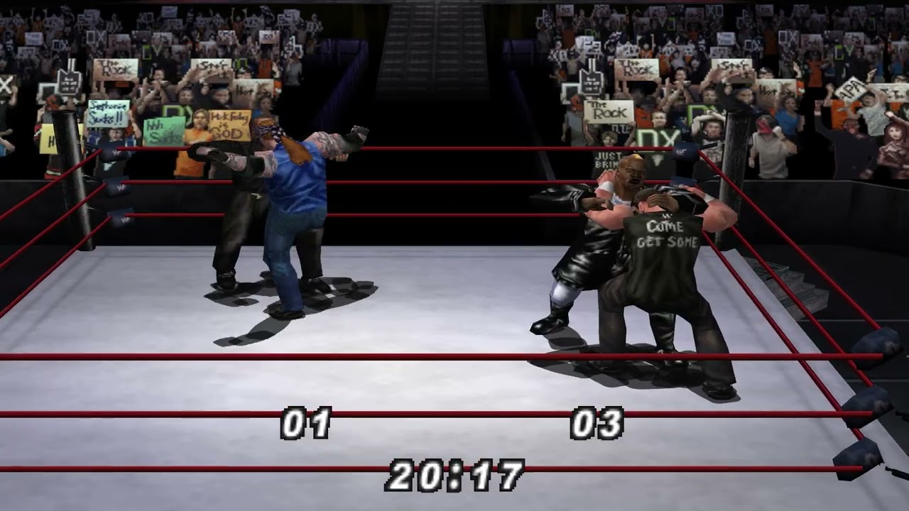 WWF No Mercy - Undertaker/Steve Blackman vs Viscera/Mark Henry Tag Team Gameplay