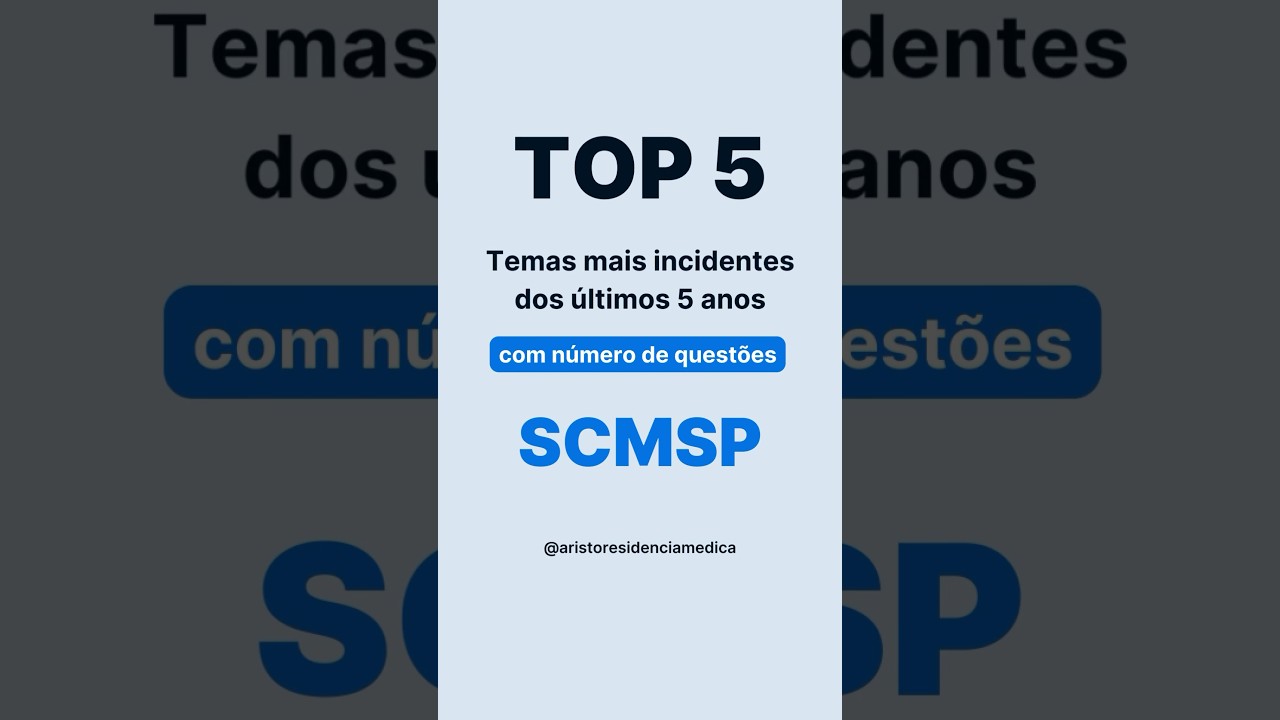 VAI FAZER PROVA PARA SCMSP? Então esse vídeo é para você!