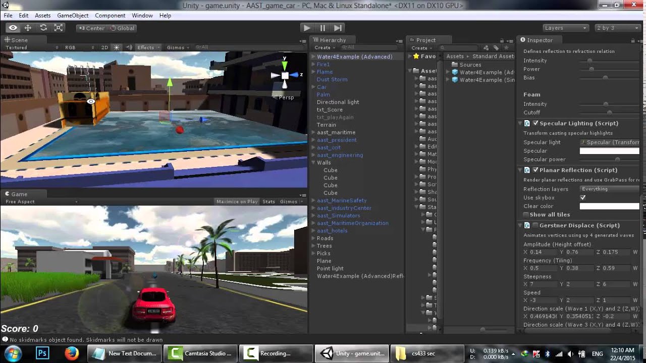 CS443 Unity Section: Textures , Particles , Light flares , Water and Animation