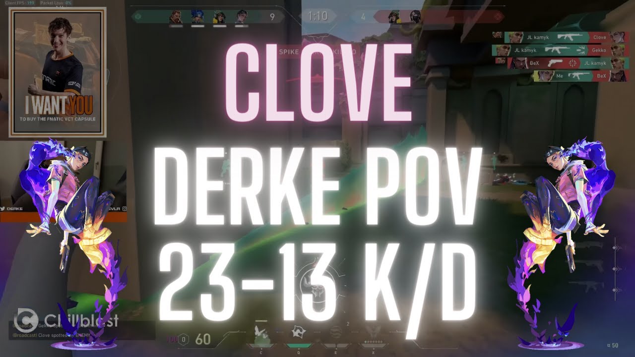 FNATIC Derke POV Clove on Lotus 23-13 K/D (VALORANT Pro POV)
