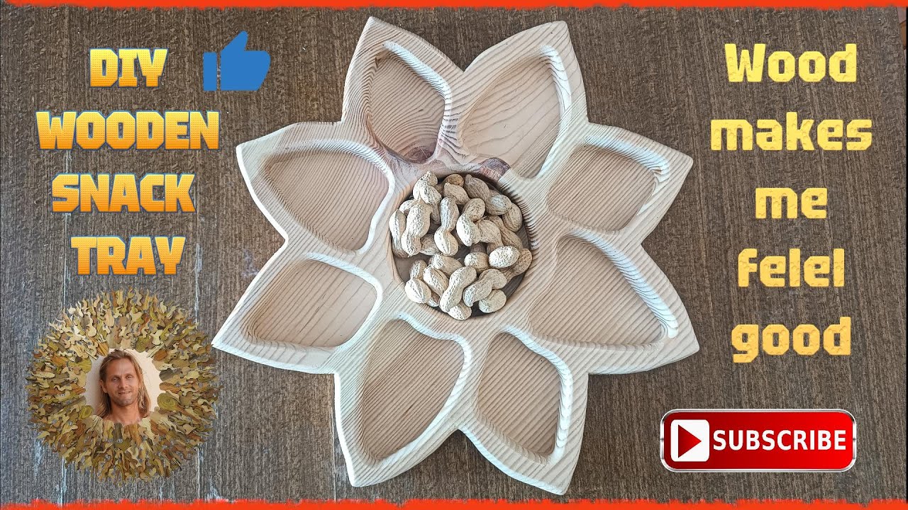 DIY Wooden Snack Tray  Unique Mandala Sun Design with 9 Compartments