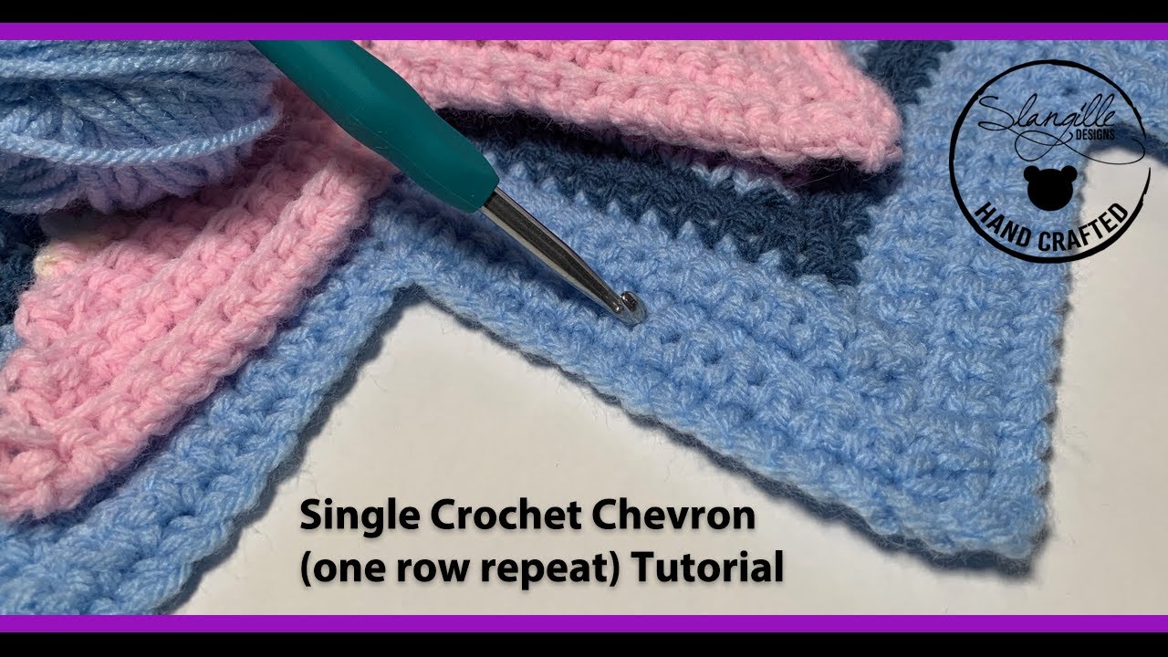 Single Crochet Chevron Blanket (One Row Repeat) - Two Ways