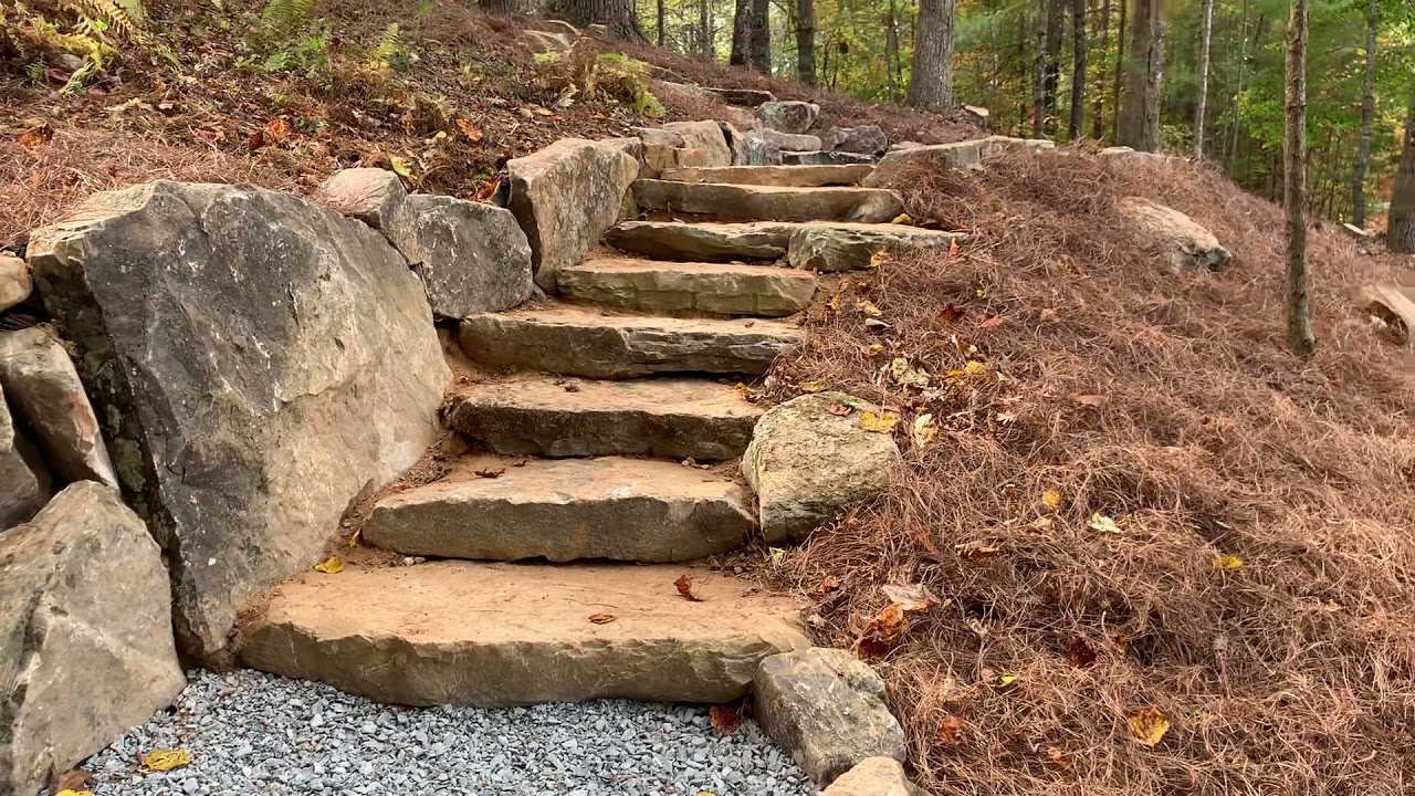 Trabajo de piedra natural escalones bardas y patios