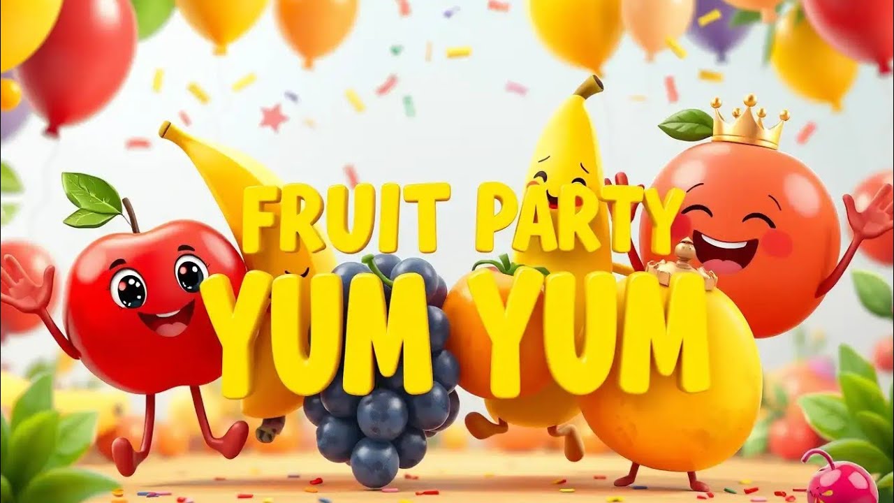 Fruit Party Yum Yum 🍎🍌 | Fun Fruit Song for Kids | 3D Animated Nursery Rhyme || mastimanchkids