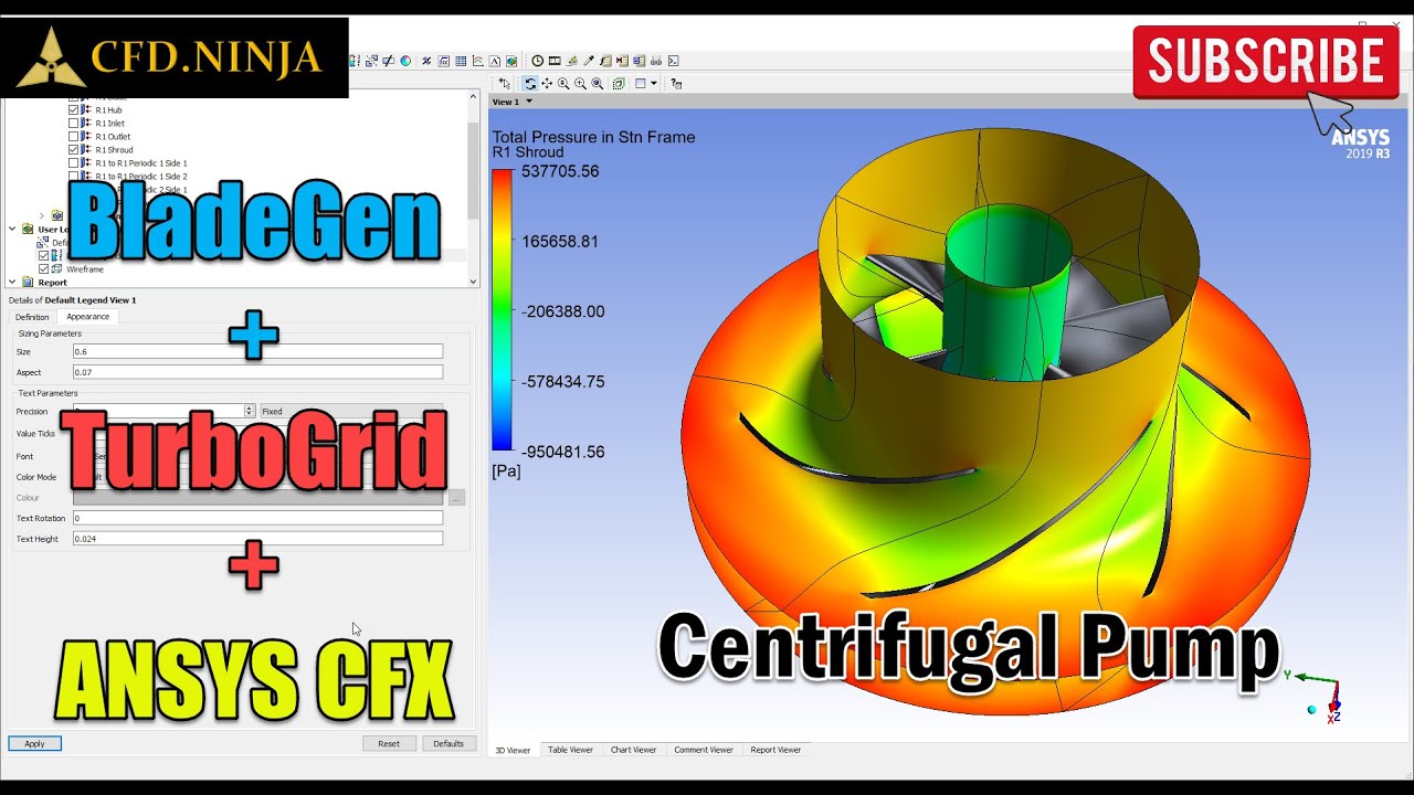 ✅  ANSYS CFX + BladeGen + TurboGrid - Centrifugal Pump Impeller