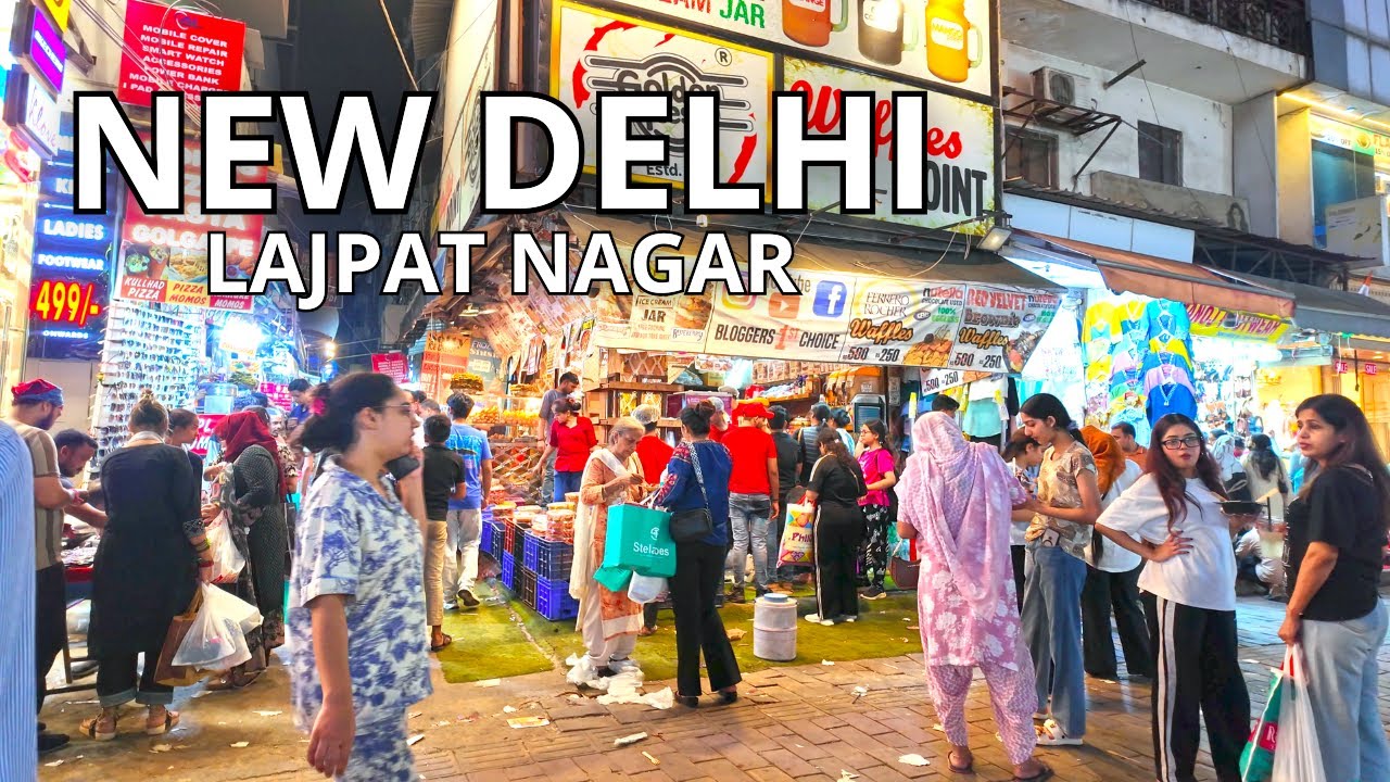 Walking in New Delhi 2025 🇮🇳 – Lajpat Nagar Market | Real Street Life 4K