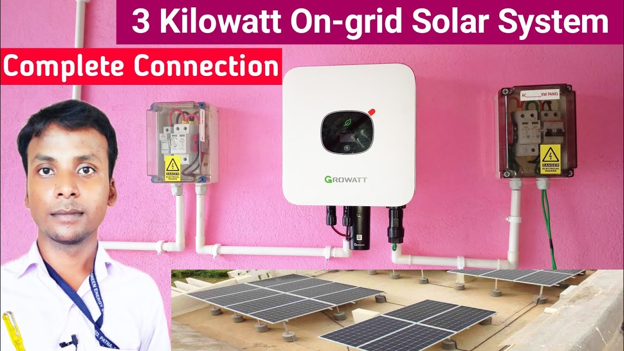 3 Kilowatt On-grid Solar System Complete installation & Inverter Connection